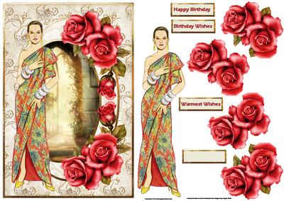 Rose Garden Card with Decoupage