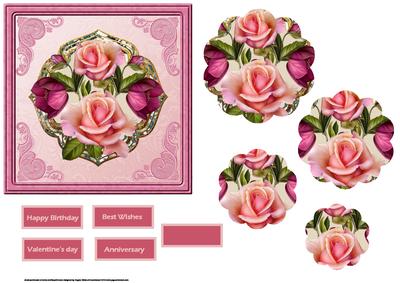 A Cluster of Roses Card with a Petal Stacker