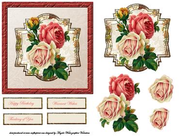 Vintage Rose Card with Decoupage