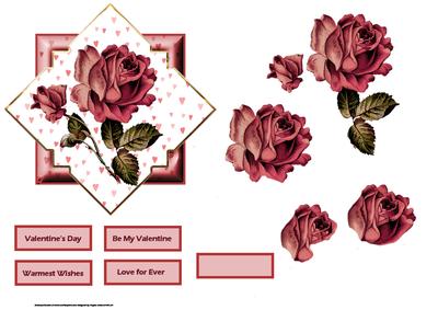 Valentine Rose Card with Decoupage