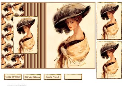 Lady of Elegance Fold Back Card and Toppers