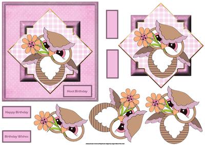 Summer Hoot Card with Decoupage