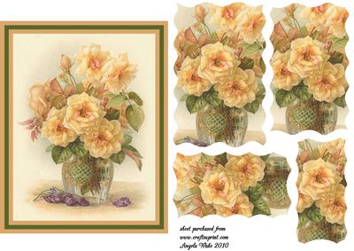 Vase of Peach Roses