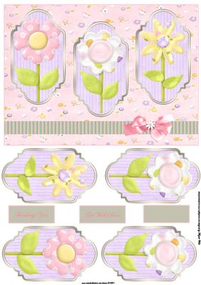 Spring Flowers Panel Card and Toppers