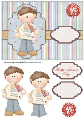 Be My Valentine Female, Female Card with Decoupage