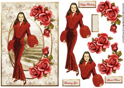 Girl of Fashion Card Front and Decoupage