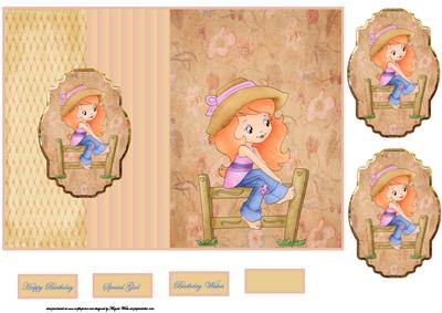 Sophie Girl Fold Back Card