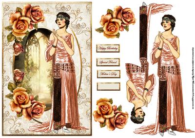 Evening Entertainment Card with Decoupage