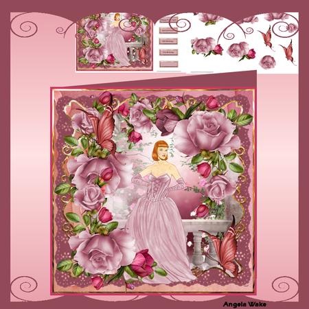 Lady in the Rose Garden 8x8 Card Mini Kit