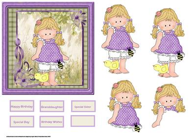 Beth and Her Baby Chick Card with Decoupage