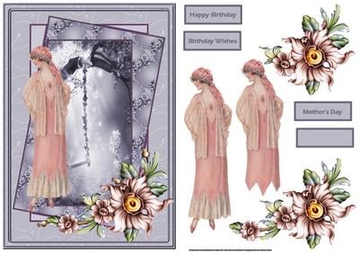 Moonlight Beauty Card with Decoupage