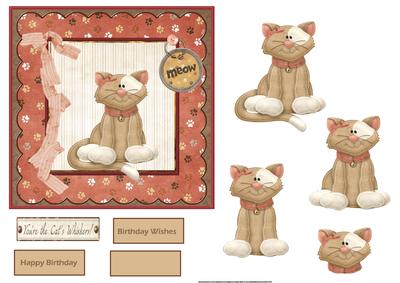 Kitkat Card Front with Decoupage