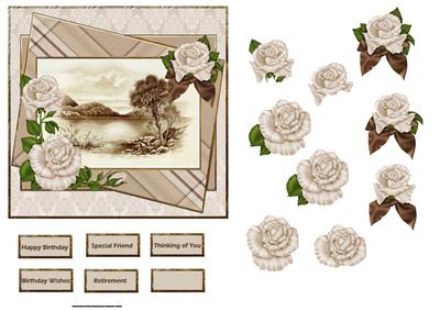 Lake Scene Card with Decoupage