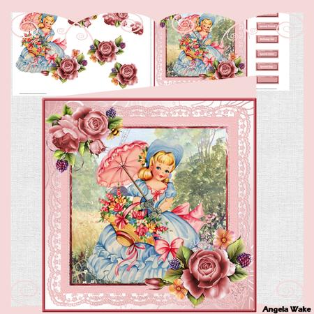 Southern Belle Jane 8x8 Card and Decoupage