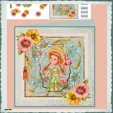 Lets Have a Picnic 8x8 Card and Decoupage