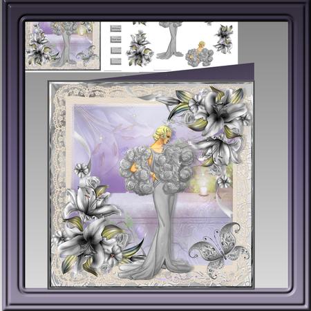 Lady in the Grey Dress 8x8 Card Mini Kit