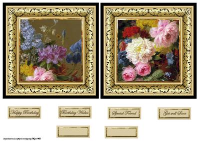 Vintage Floral Toppers and Sentiment Tags