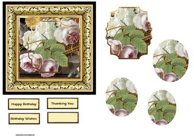 Pink and White Rose Quick Card