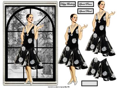 Fashion and Style Card with Decoupage
