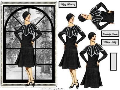 Elegant Lady Card with Window View