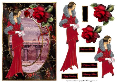 Winter Evening Card with Decoupage