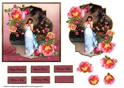 Elegant Beauty Card Front with a Topper