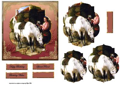The White Horse Card with Shaped Layers