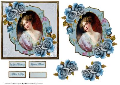 Beauty in Blue Card with a Topper