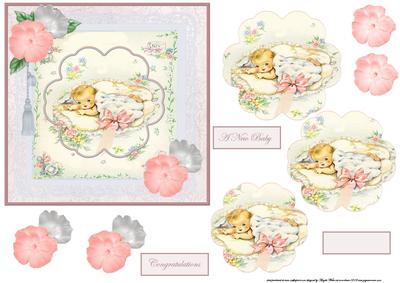 Vintage Baby Card with a Petal Stacker