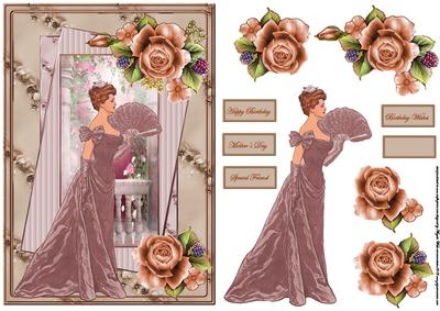 Lady on the Terrace Card with Decoupage