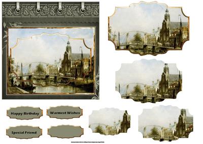Dutch River Scene Card with Shaped Layers