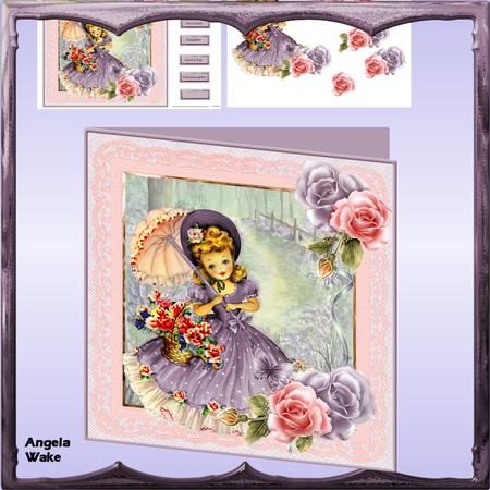 Belle Rose 8x8 Card with Decoupage Mini Kit