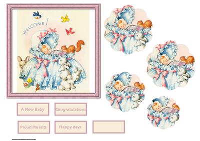 Welcome Baby Card with Petal Stacker