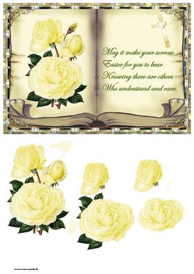 Sympathy Rose Book Topper with Decoupage