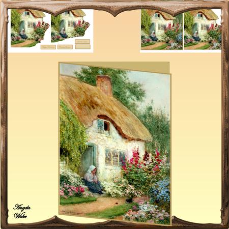 Sitting on the Doorstep Easy Cut Decoupage Card