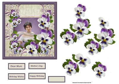 Pretty Lady with Pansies Card and Decoupage