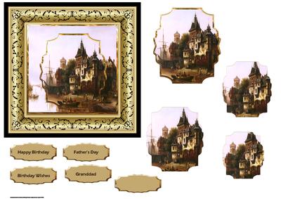 Port Scene Card with Shaped Layers