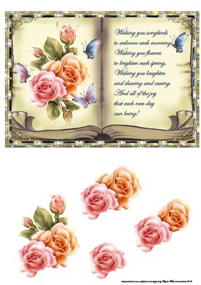 Rosy Glow Book Topper and Decoupage