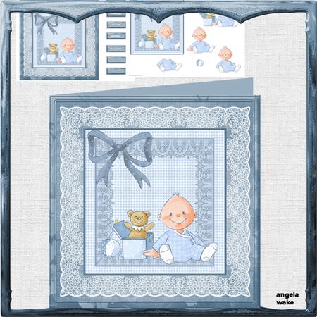 Baby Boy and Birthday Toys 8x8 Card Mini Kit