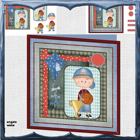 Football Champion 8x8 Card and Decoupage
