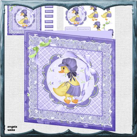 Mary Critter 8x8 Card with Decoupage