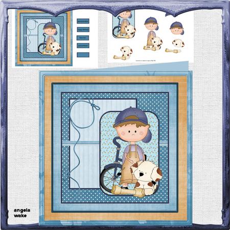 Boy and His Pet Dog 8x8 Card Mini Kit