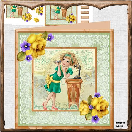 Calling to Say Hello 8x8 Card Mini Kit and Decoupage