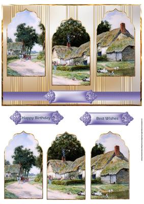 Coming Home from Market Panel Card and Toppers