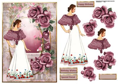A Warm Evening in the Rose Garden Card and Decoupage