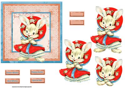 Easter Bonnet Card with Decoupage