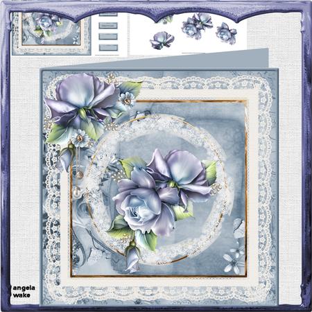 Blue Rose 8x8 Card Mini Kit