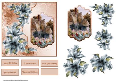 Cottage Garden Card with Decoupage