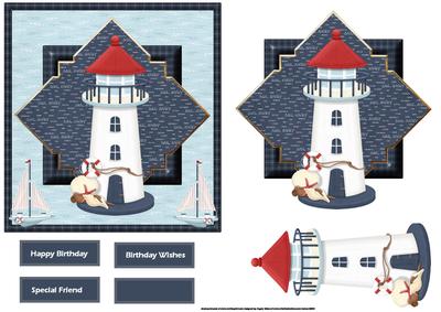 The Lighthouse Card with Decoupage