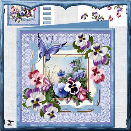 Mixed Pansy 8x8 Card Mini Kit